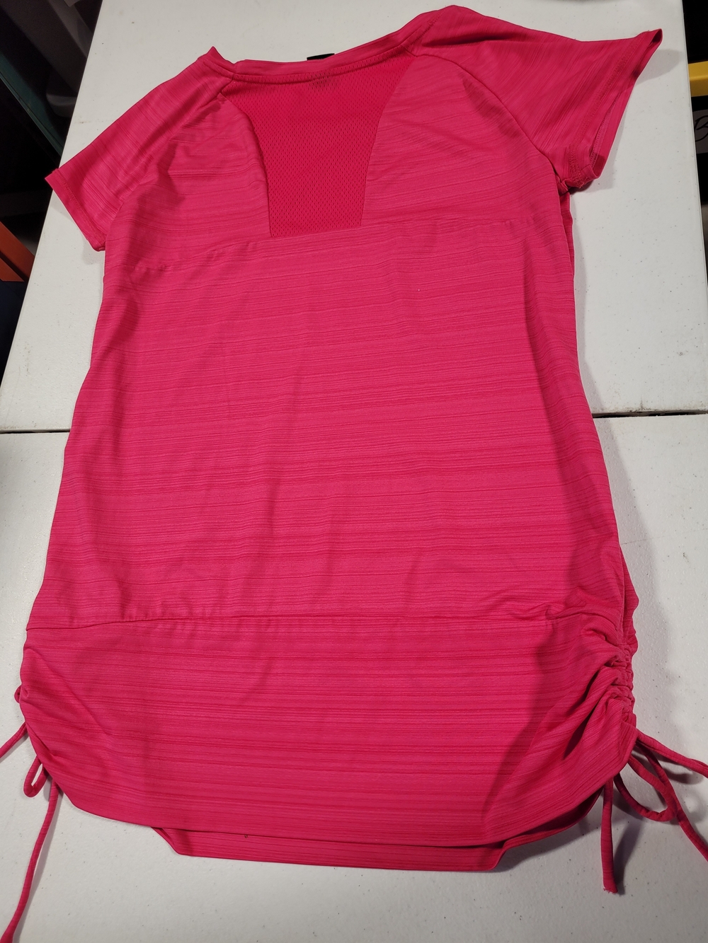 Xersion Hot Pink Short Sleeve Athletic Tee with Side Ruched Detail - Picture 3 of 3